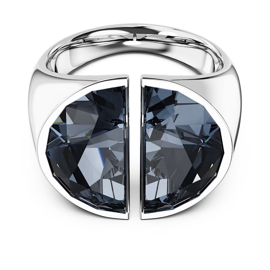 Swarovski Lucent Cocktailring Grau, Rhodiniert