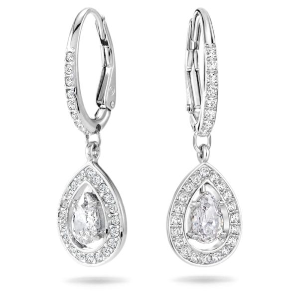 Swarovski Angelic Drop-Ohrhänger Tropfenschliff, Weiß, Rhodiniert 5197458