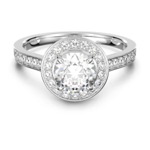 Swarovski Angelic Ring Kristall im Rundschliff, Weiß, Rhodiniert