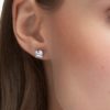 Swarovski Attract Ohrstecker Square-Schliff, Weiß, Rhodiniert 5430365 – Bild 2