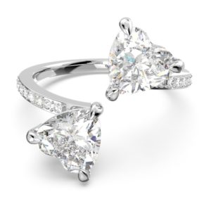 Swarovski Attract Soul Ring Herz, Weiss, Rhodiniert