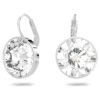 Swarovski Bella Ohrringe Rund, Klein, Weiss, Rhodiniert 5085608