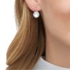 Swarovski Bella Ohrringe Rund, Klein, Weiss, Rhodiniert 5085608 – Bild 2
