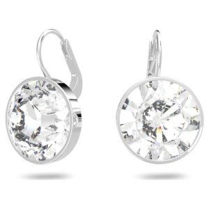 Swarovski Bella Ohrringe Rund, Klein, Weiss, Rhodiniert 5085608