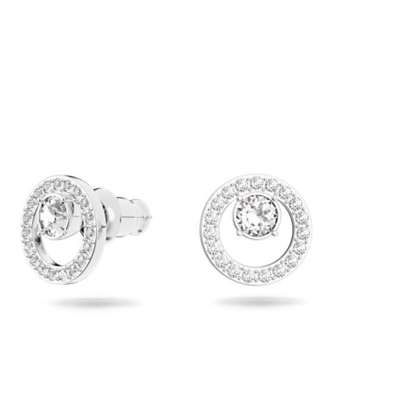 Swarovski Creativity Ohrstecker Kreis, Weiß, Rhodiniert 5201707 – Bild 3
