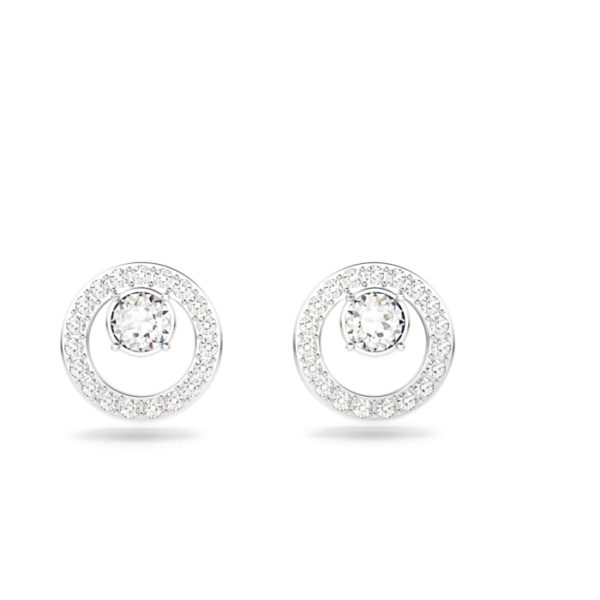 Swarovski Creativity Ohrstecker Kreis, Weiß, Rhodiniert 5201707