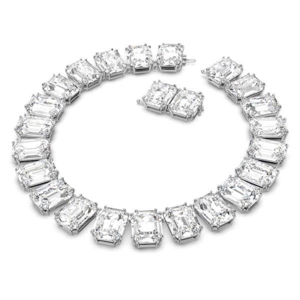 Millenia Halskette Kristalle mit Oktagon-Schliff, Weiss, Rhodiniert 5599149 – Bild 3
