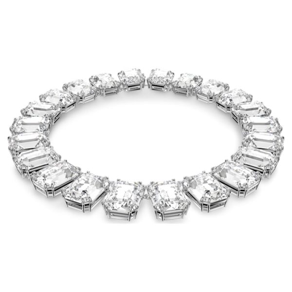 Millenia Halskette Kristalle mit Oktagon-Schliff, Weiss, Rhodiniert 5599149