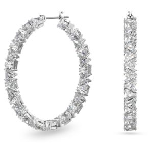 Swarovski Ortyx Kreolen Trilliant-Schliff, Weiß, Rhodiniert 5632466