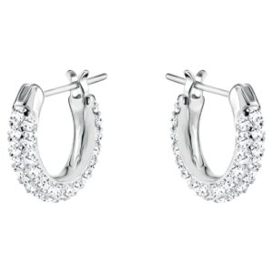 Swarovski Stone Kreolen Klein, Weiss, Rhodiniert 5446004