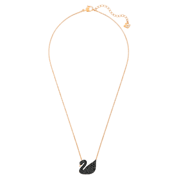 Swarovski Iconic Swan Anhänger Schwan, Schwarz, Roségold-Legierungsschicht 5204134 – Bild 3