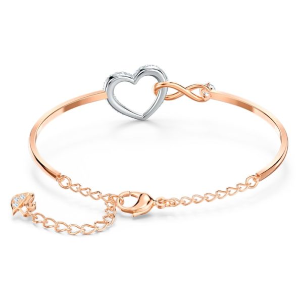 Swarovski Infinity Armreif Unendlichzeichen und Herz, Weiss, Metallmix 5518869 – Bild 4