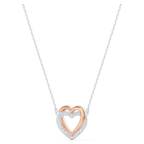 Swarovski Infinity Halskette Herz, Weiß, Metallmix 5518868 – Bild 3