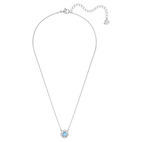Swarovski Sparkling Dance Halskette Rundschliff, Blau, Rhodiniert 5279425 – Bild 3