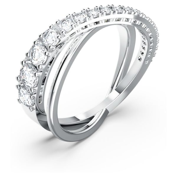 Swarovski Twist Ring Weiss, Rhodiniert – Bild 3