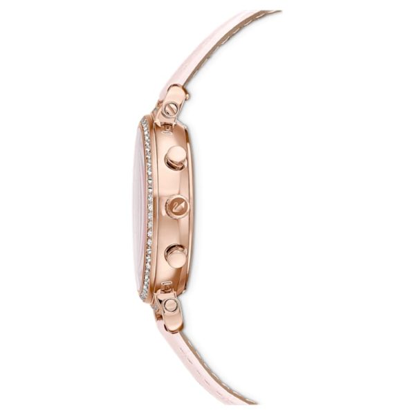 Swarovski Passage Chrono Uhr Lederarmband, Rosa, Roségoldfarbenes Finish 5580352 – Bild 4