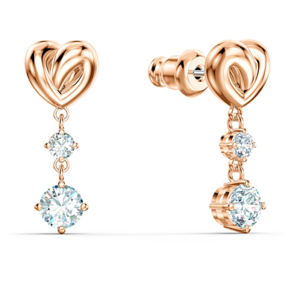Swarovski Lifelong Heart Ohrringe Herz, Weiss, Roségold-Legierungsschicht 5517942 – Bild 3