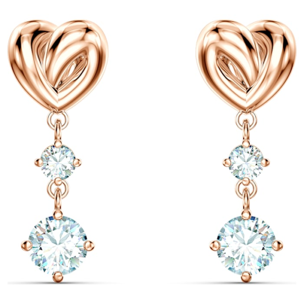 Swarovski Lifelong Heart Ohrringe Herz, Weiss, Roségold-Legierungsschicht 5517942