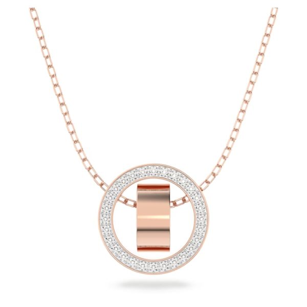 Hollow Anhänger Kreis, Weiß, Roségold-Legierungsschicht 5636500