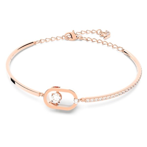 Swarovski Sparkling Dance Oval Armband Rundschliff, Weiß, Roségold-Legierungsschicht 5472382 – Bild 3
