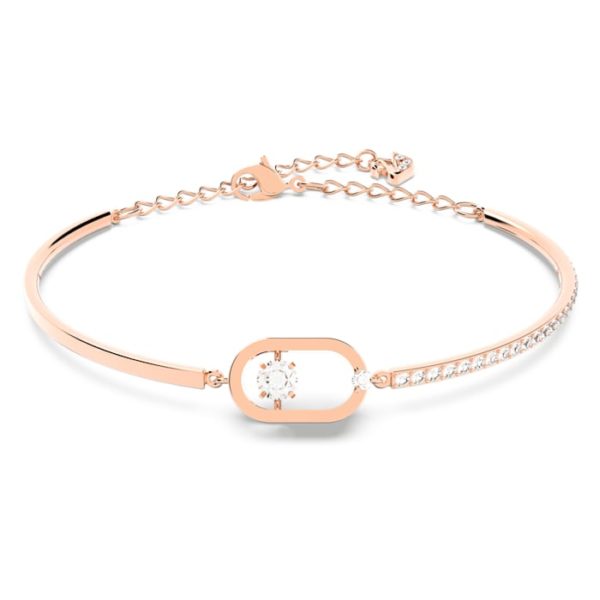 Swarovski Sparkling Dance Oval Armband Rundschliff, Weiß, Roségold-Legierungsschicht 5472382