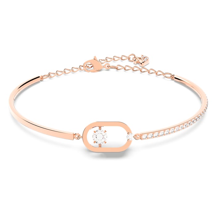 Swarovski Sparkling Dance Oval Armband Rundschliff, Weiß, Roségold-Legierungsschicht 5472382