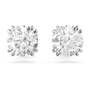Swarovski Constella Ohrstecker Rundschliff, Weiß, Rhodiniert 5636712