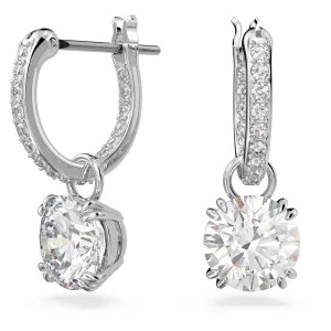Swarovski Constella Drop-Ohrhänger Rundschliff, Weiß, Rhodiniert 5636717