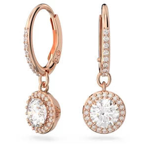 Swarovski Constella Drop-Ohrhänger Rundschliff, Pavé, Weiß, Roségold-Legierungsschicht 5638769