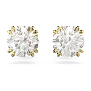 Swarovski Constella Ohrstecker Rundschliff, Weiß, Goldlegierungsschicht 5642595