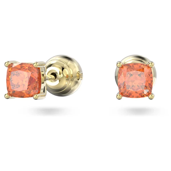 Swarovski Stilla Ohrstecker Kissenschliff, Orange, Goldlegierungsschicht 5639123 – Bild 2