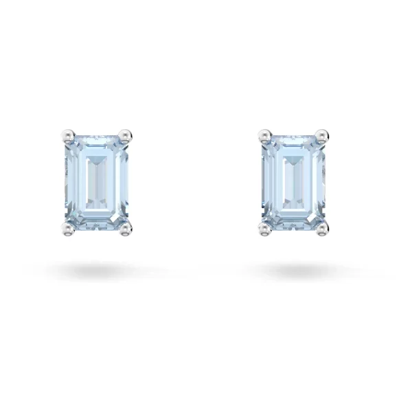 Swarovski Stilla Ohrstecker Kissenschliff, Blau, Rhodiniert 5639134