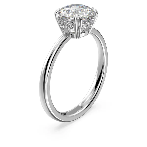 Swarovski Constella Cocktailring Princess-Schliff Silberfarbe – Bild 3