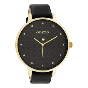 OOZOO Timepieces - Damen - Leder-Armband - Schwarz/Gold C11039