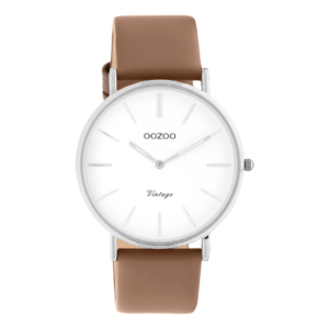 OOZOO Vintage - Damen - Leder-Armband - Braun/Silber C20252