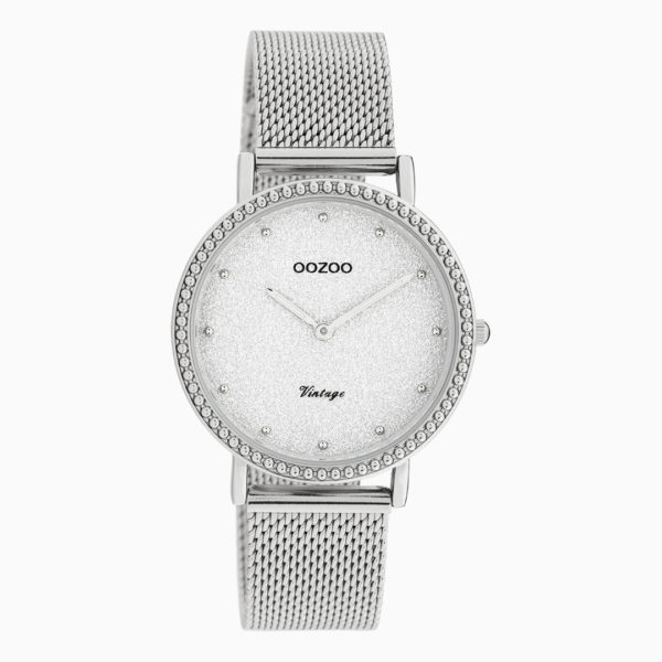 OOZOO Vintage - Damen - Edelstahl-Mesh-Armband – Silber C20051