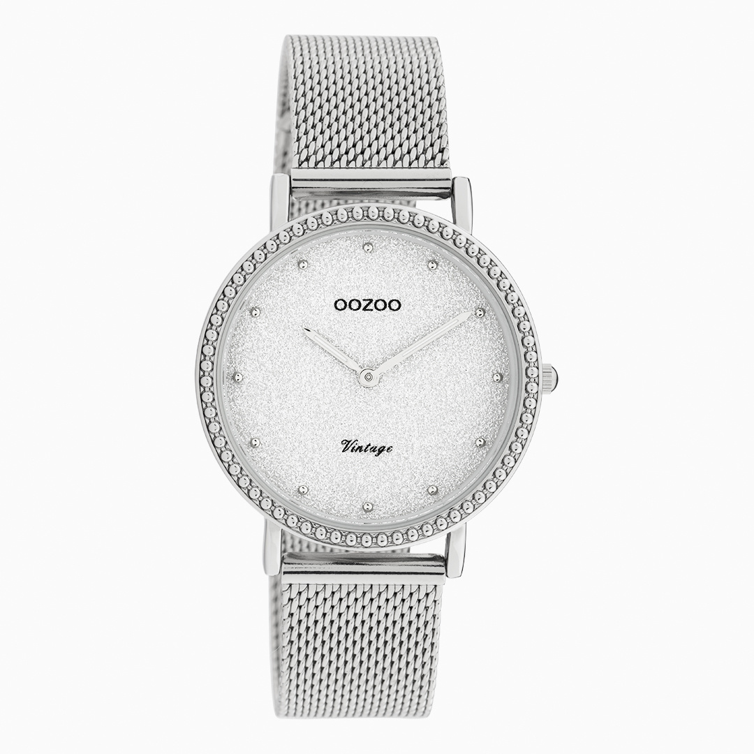 OOZOO Vintage - Damen - Edelstahl-Mesh-Armband – Silber C20051