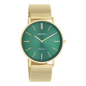 OOZOO Vintage - Damen - Mesh-Armband - Gold/Grün C20294