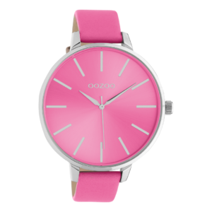 OOZOO Timepieces - Damen - Leder-Armband - Pink/Silber C10984