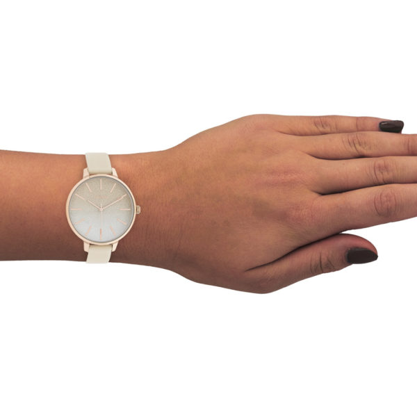 OOZOO Timepieces - Damen - Leder-Armband - Hell-Taupe/Roségold C11030 – Bild 2