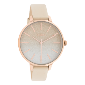 OOZOO Timepieces - Damen - Leder-Armband - Hell-Taupe/Roségold C11030