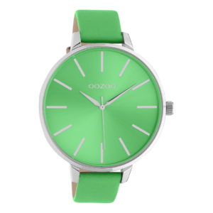 OOZOO Timepieces - Damen - Leder-Armband - Grün/Silber C10983