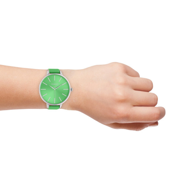 OOZOO Timepieces - Damen - Leder-Armband - Grün/Silber C10983 – Bild 2