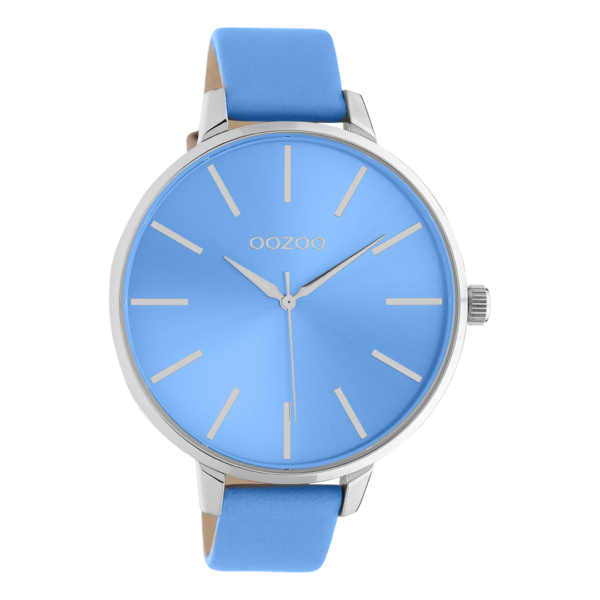 OOZOO Timepieces - Damen - Leder-Armband - Blau/Silber C10982
