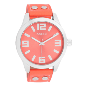 OOZOO Timepieces Korallenrot/Silber C1073
