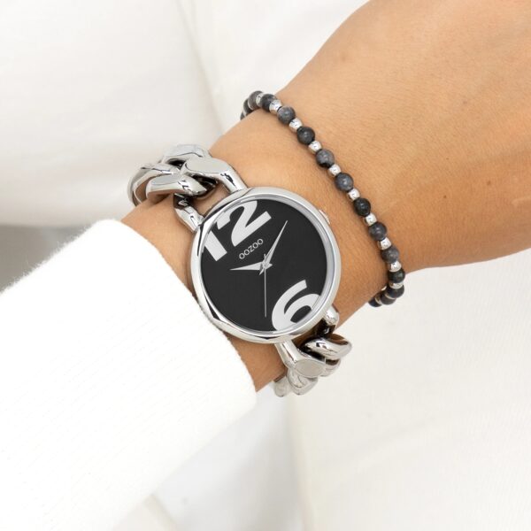 Silberfarbene OOZOO-Uhr Kettenarmband C11261 – Bild 2