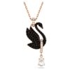 Swarovski Swan Halskette Schwarz- Roségold 5678045