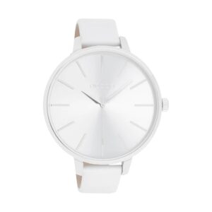 OOZOO Timepieces Damen - Leder-Armband - Weiß/Silber C11070