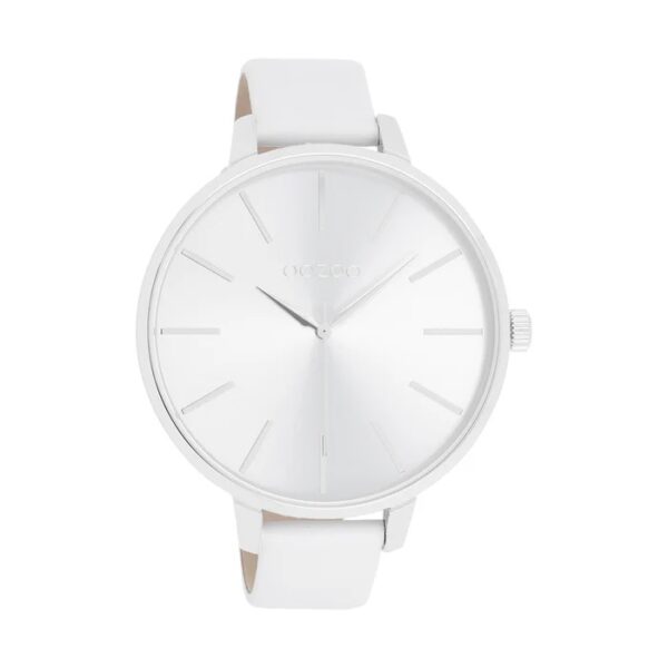 OOZOO Timepieces Damen - Leder-Armband - Weiß/Silber C11070