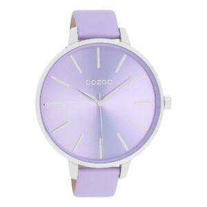 OOZOO Timepieces Damen - Leder-Armband - Lila/Silber C11072